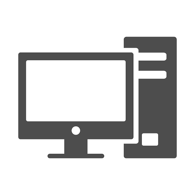 desktop computer icon design vector template
