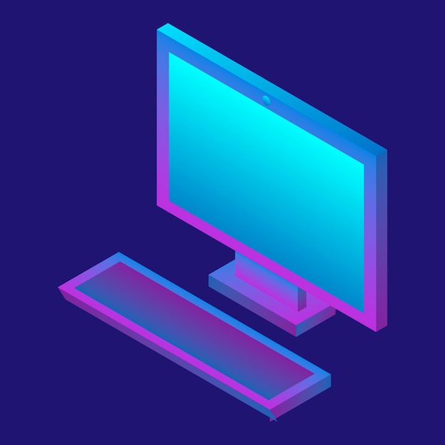 desktop computer icon isometric of desktop computer vector icon for web design isolated on white background