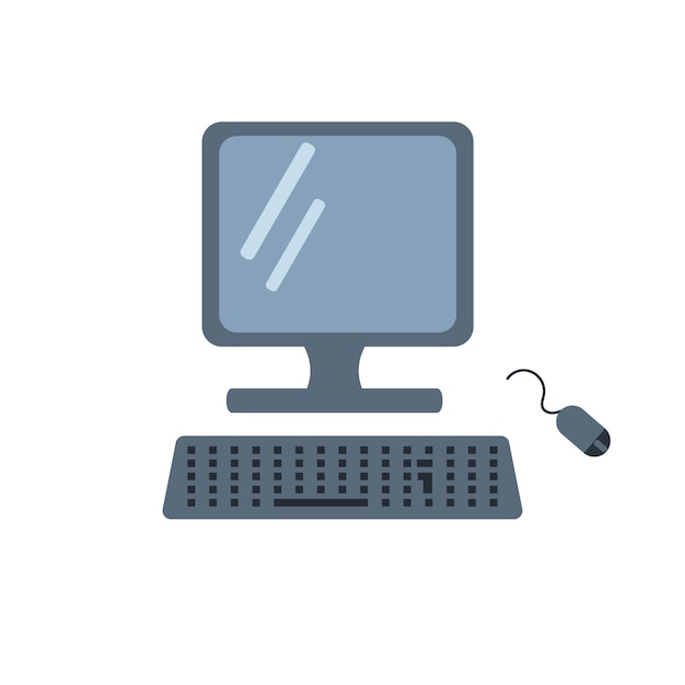 Desktop computer Vector flat illustration