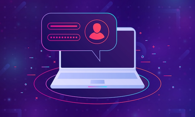 Desktop computer with unlocked password bubble notification.