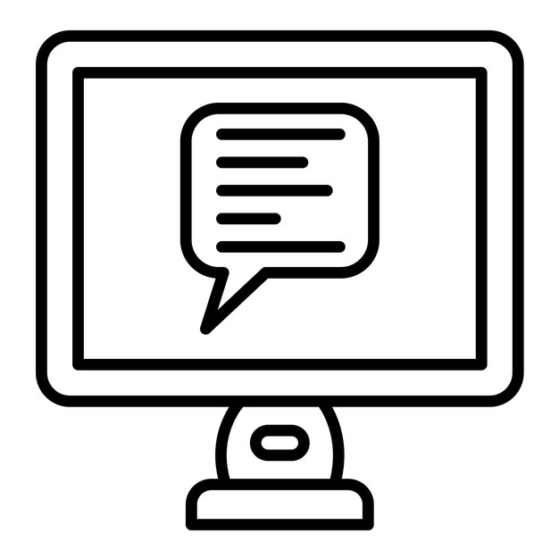 Desktop Messaging Line Illustration