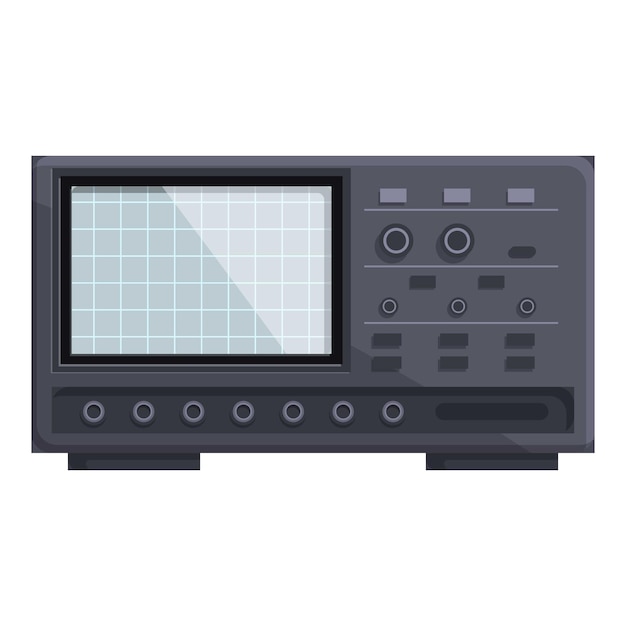 Detailed cartoon of an oldfashioned oscilloscope for electronics concepts