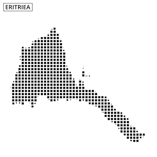 Detailed outline of Eritrea showcasing geographic features and borders