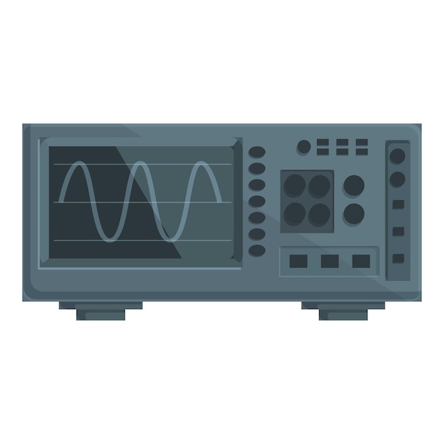 detailed vector graphic of a modern digital oscilloscope for electronic measurements
