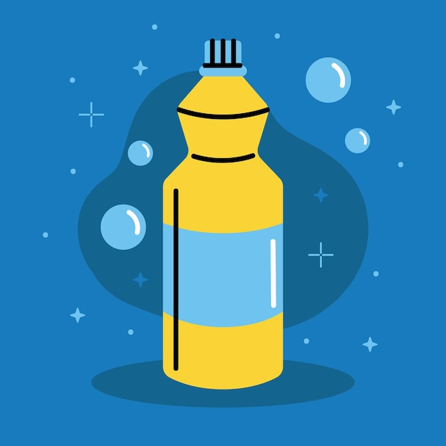 Detergent yellow bottle cleaning product