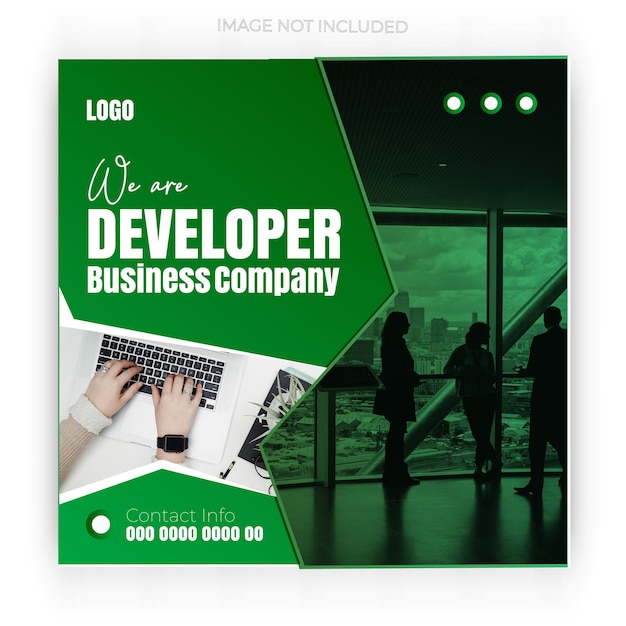 Developer business banner and Modern company social media post design template