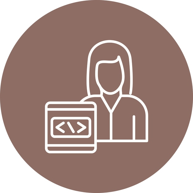 developer female icon vector image can be used for no code