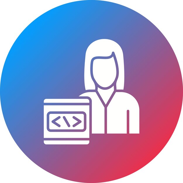 developer female icon vector image can be used for no code
