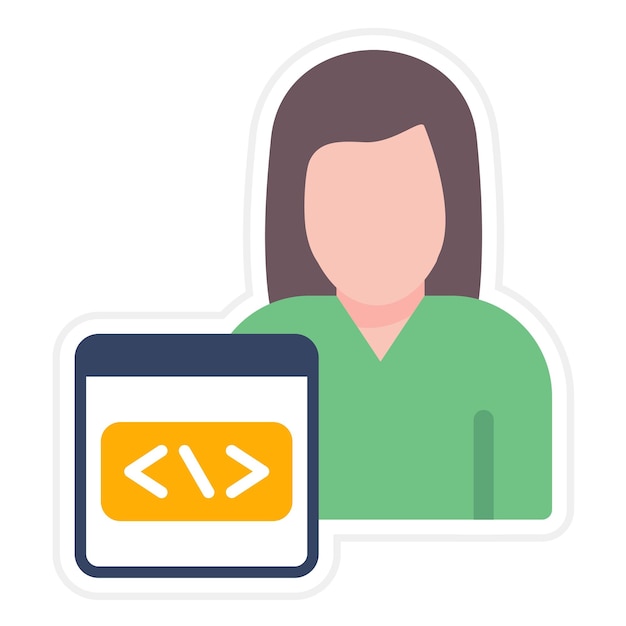 developer female icon vector image can be used for no code
