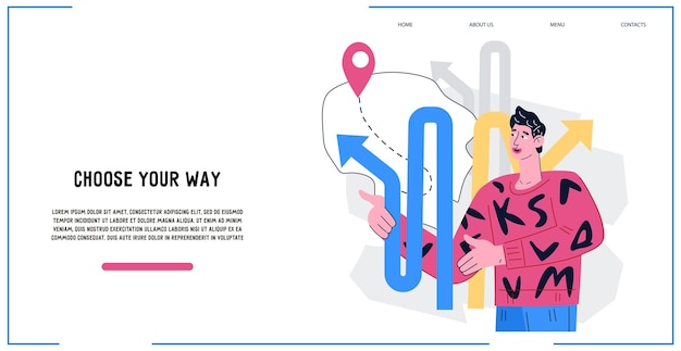 Development strategy and career choice concept of website banner