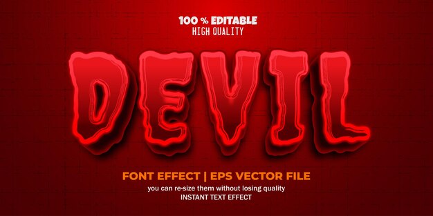 Devil text effect editable demon and hell text style template