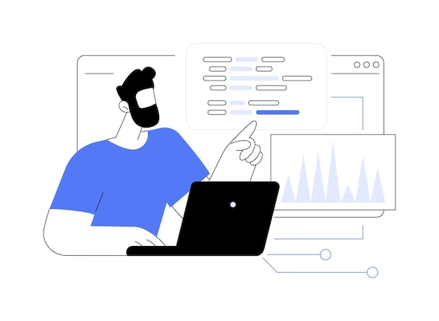 Devops cloud engineer isolated cartoon vector illustrations specialist develops cloud network it
