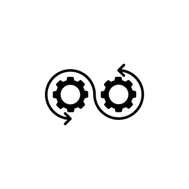 DEVOPS line icon isolated on white background