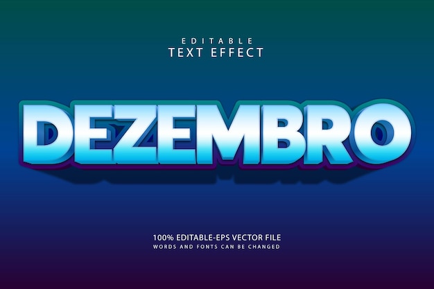 Dezembro editable text effect 3 dimension emboss modern style