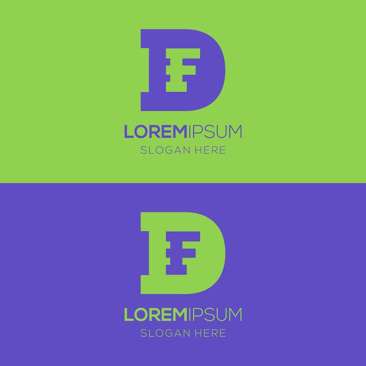 Vektör df or fd letter logo design template