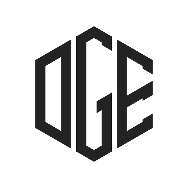 DGE Logo Design Initial Letter DGE Monogram Logo using Hexagon shape