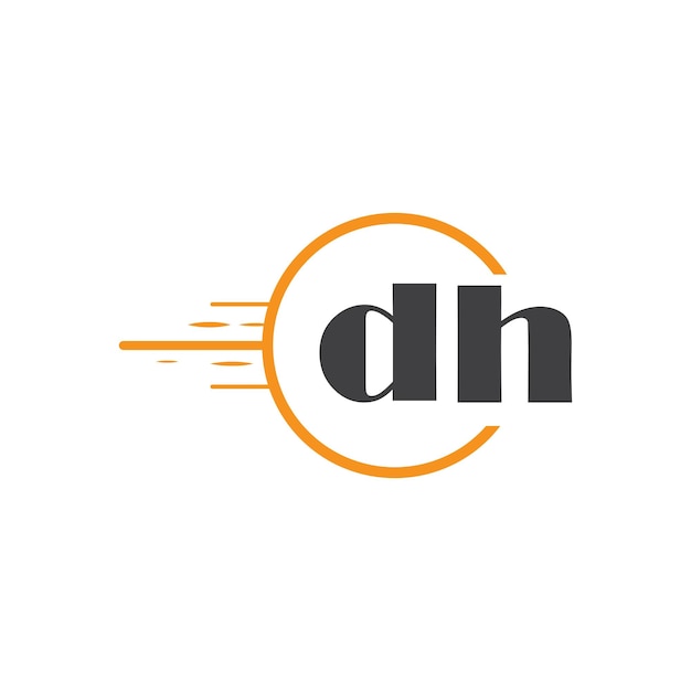 dh initial monogram logo with circle style design