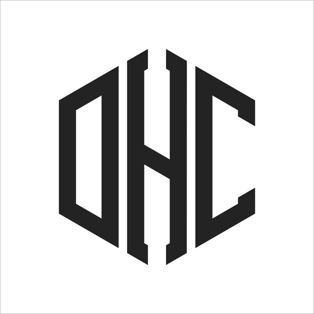 DHC Logo Design Initial Letter DHC Monogram Logo using Hexagon shape