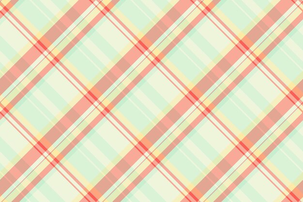 Diagonal vector plaid textile shirt check seamless fabric Editable tartan pattern background texture in light and red colors