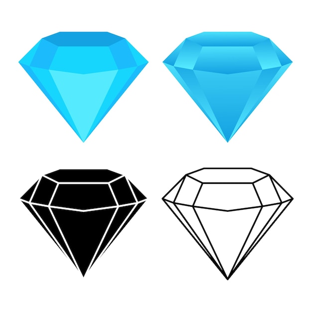 Diamond In Flat Glyph Outline Gradient