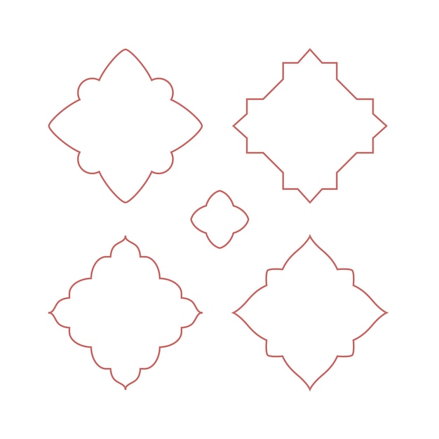 Diamond shape line frame window Arabic style bohemian elements for card banner
