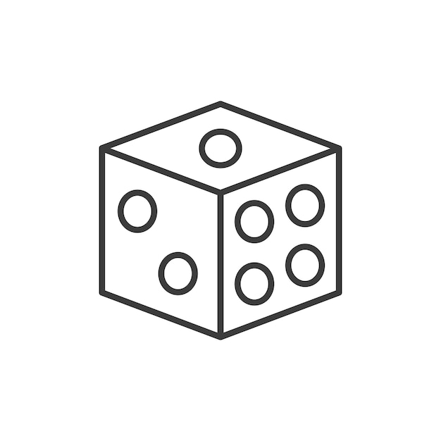Dice icon set board game die cube vector symbol Casino dice pair sign in black filled and outlined style