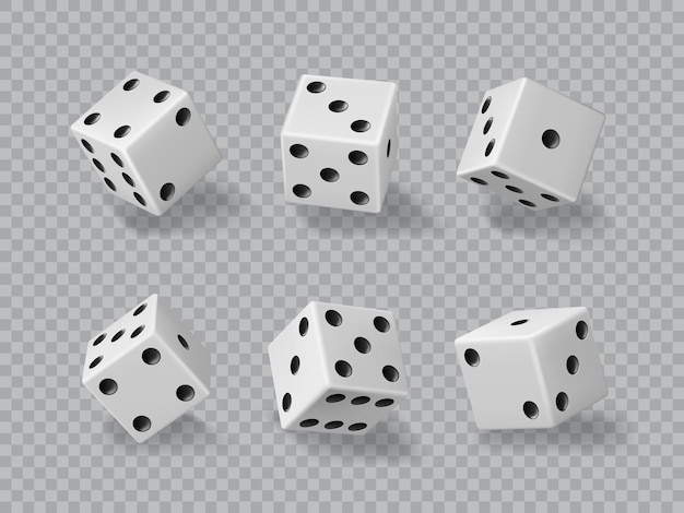 Dice of casino realistic gamble game cubes 3D