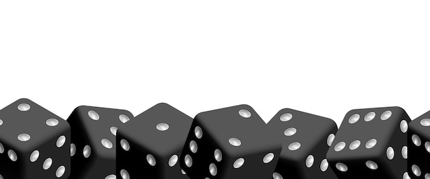 dice seamless pattern frame of dicevector realistic illustration
