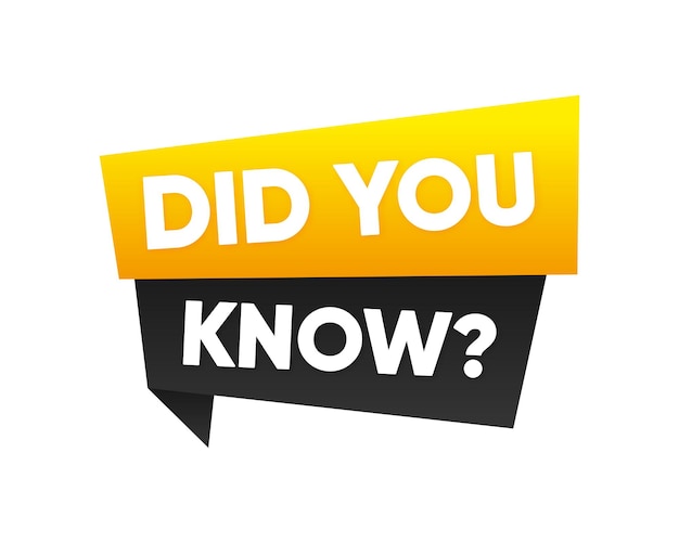 Did You Know question banner A Quiz Did you know vector sign Fun Fact Question Vector illustration