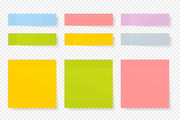 different color paper stickers vector collection.