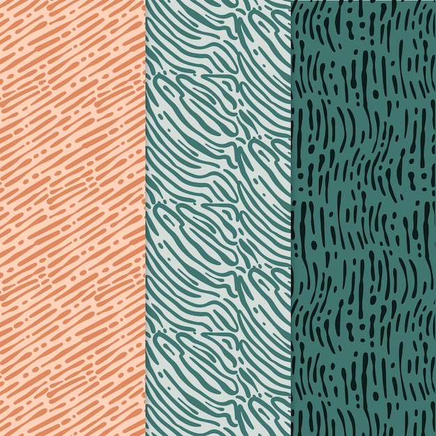 Different colored rounded lines patterns collection