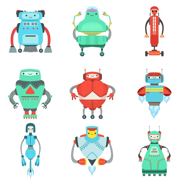 Different Cute Fantastic Robots Characters Collection