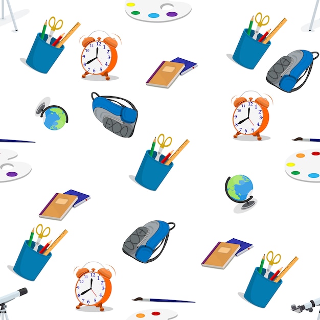 Different school objects pattern