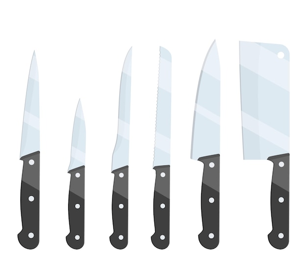 Different types of kitchen knives