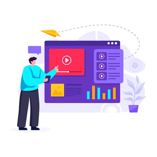 Digital advertising in flat illustration design