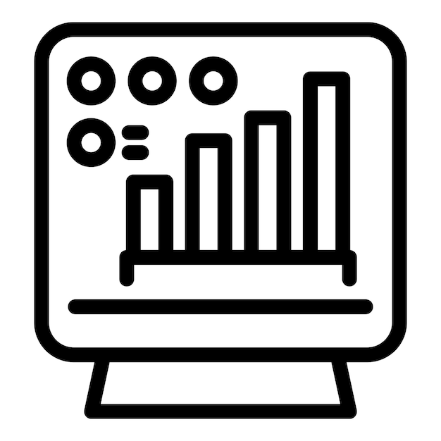 Digital bar graph on monitor icon