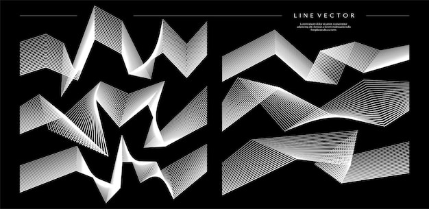 digital blend line abstract design template set.