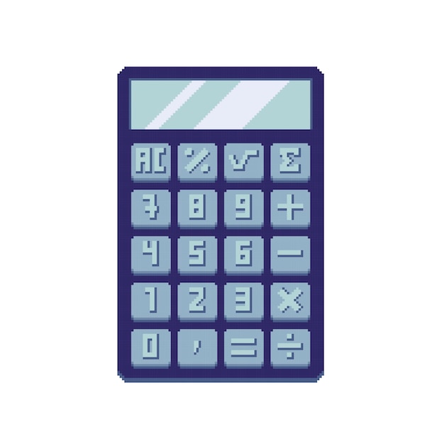 Digital calculator pixel art element Counting device 8 bit