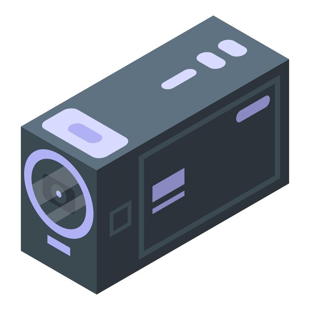 Digital camcorder icon Isometric of digital camcorder vector icon for web design isolated on white background