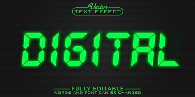 digital clock editable text effect template