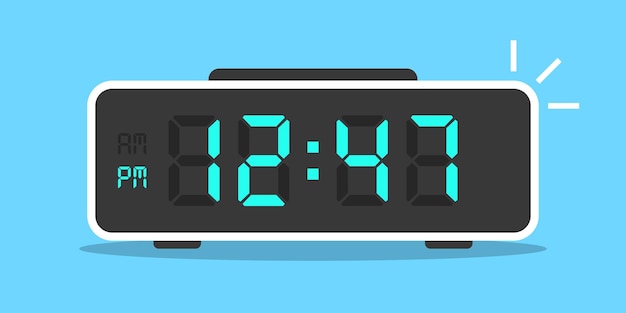 digital clock number icon illustration in flat style lcd watch vector illustration on isolated background time alarm sign business concept