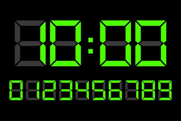 digital clock number set electronic figures led digit set vector illustration eps 10 stock image