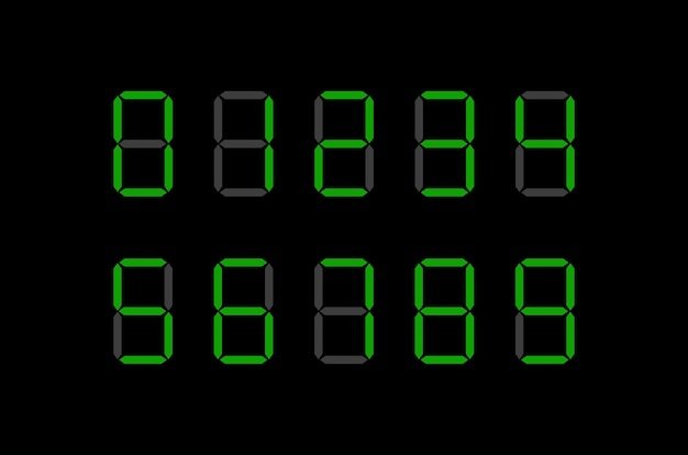 digital clock with gre digits Digital Clock Numbers Display of Digits Numerical numbers Scoreboa