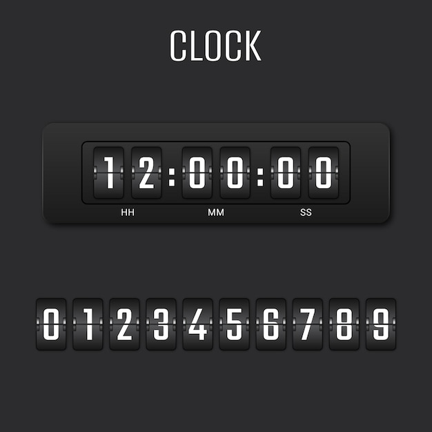 digital clock with number set