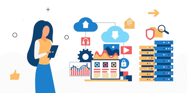 digital cloud data technology server storing information