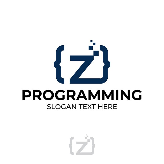 digital code logo with letter z design coding illustration with pixel illustration design concepts