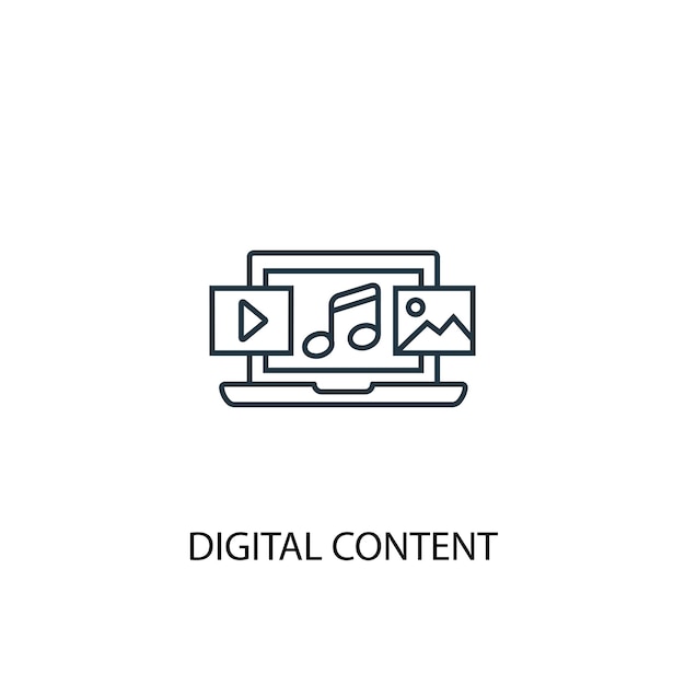 digital content concept line icon. simple element illustration. digital content concept outline symbol design. can be used for web and mobile ui/ux