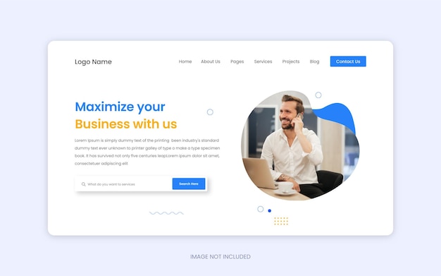 Digital corporate business website landing page ui template design