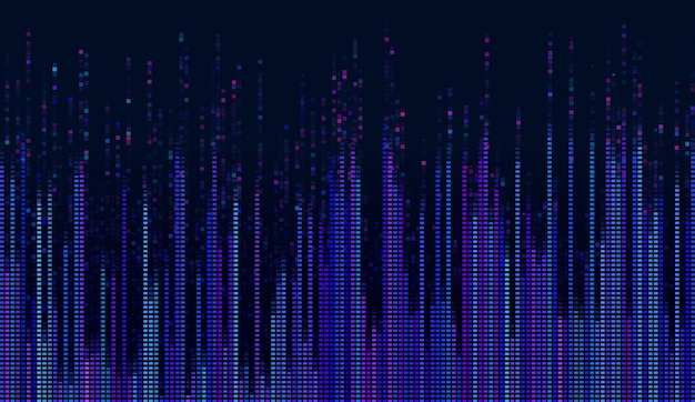 digital equalizer with pixel grid and vibrant mosaic showcasing dynamic modern tech aesthetics