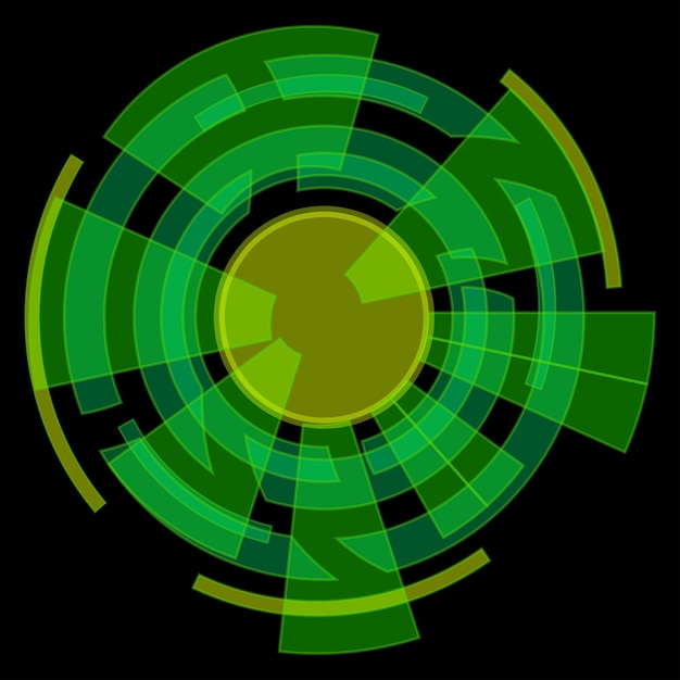 Digital eye isolated on black background Circular clipart